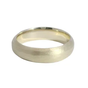 Rough Satin Carved Gold Wedding Band