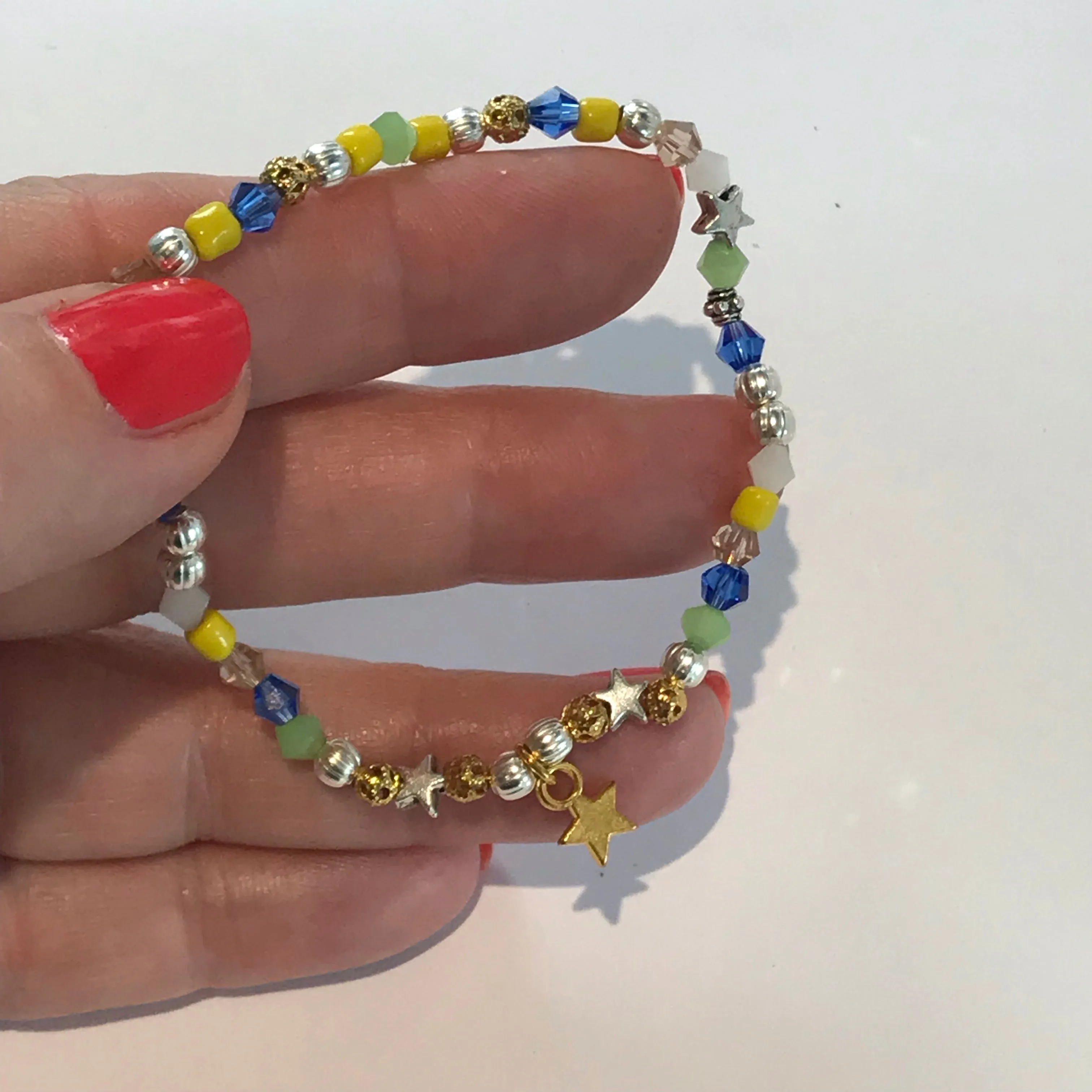Sahara Blue and Gold Beaded Bracelet