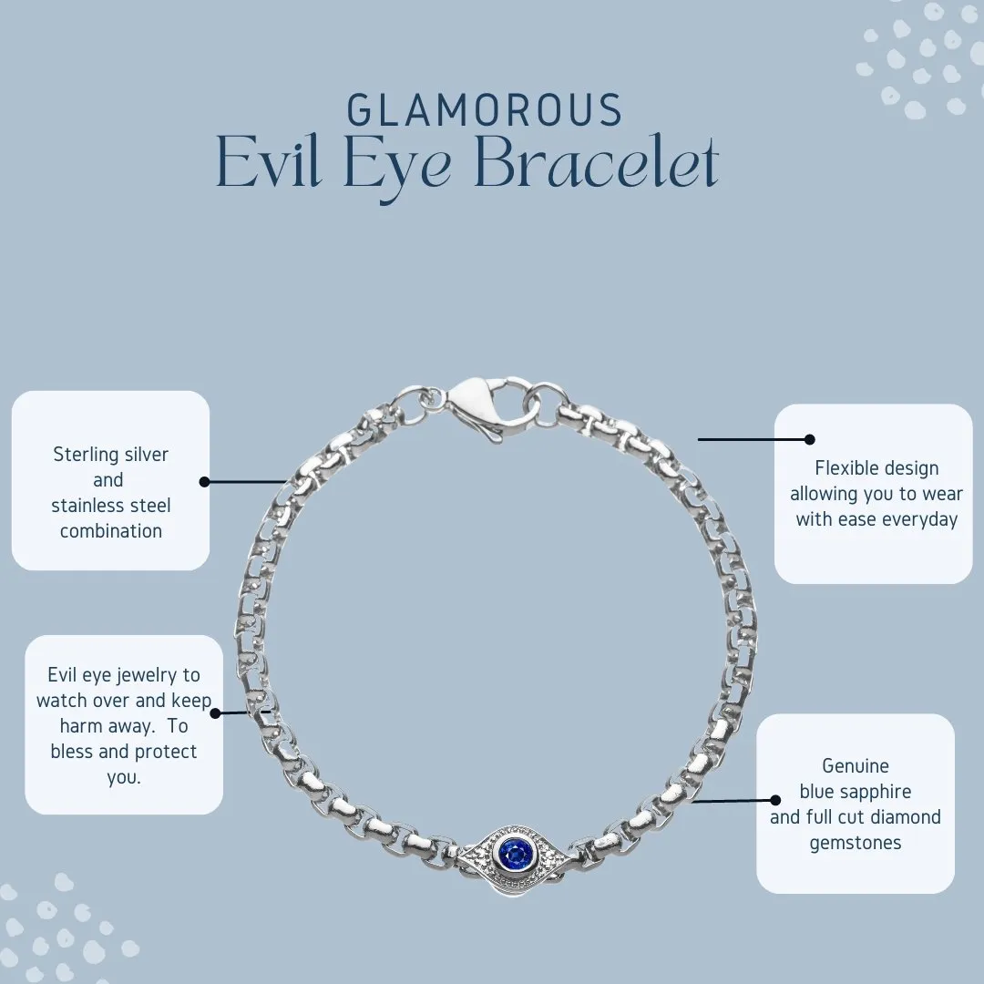 Sapphire Evil Eye Bracelet to Wear Everyday