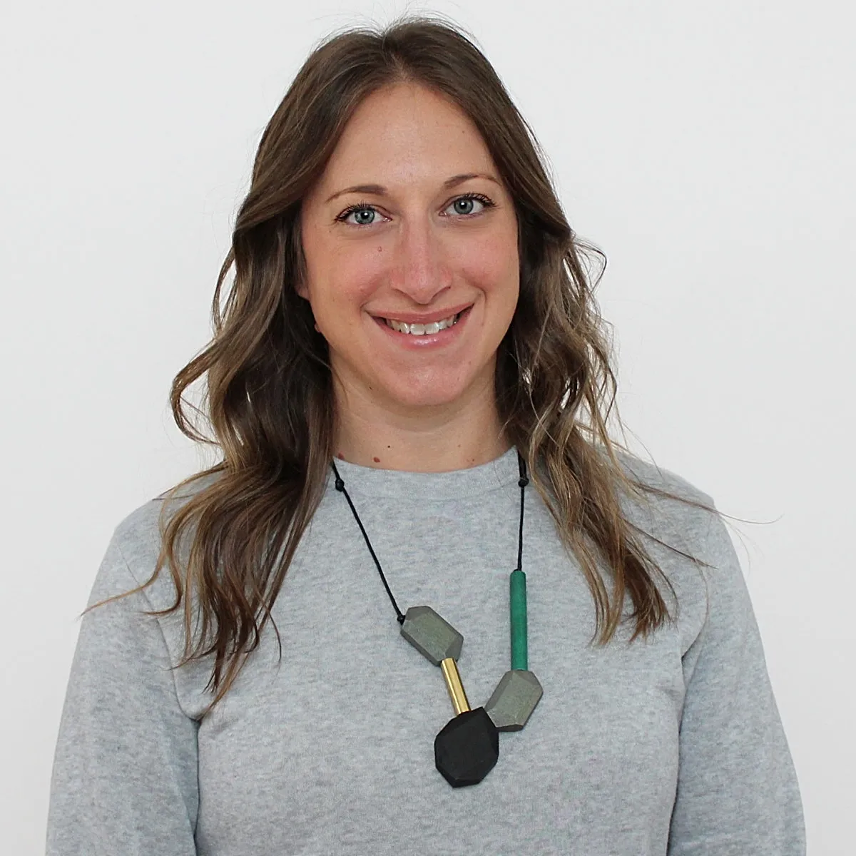 Shades of Green Repurposed Link Necklace