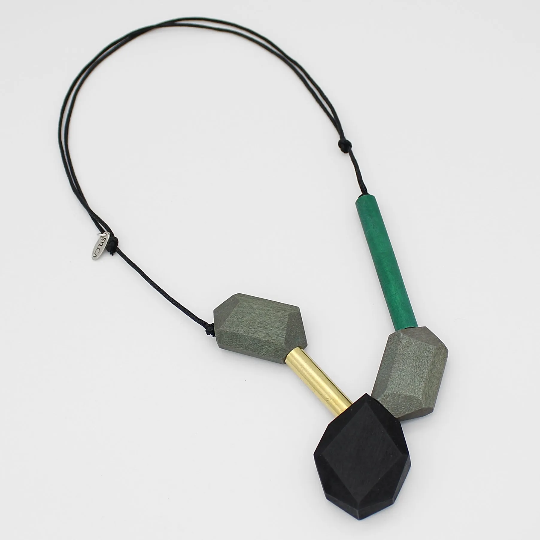 Shades of Green Repurposed Link Necklace