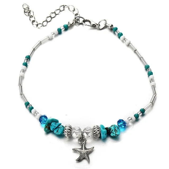 Shell Anklet Beads Starfish Anklet  Foot Boho Jewelry
