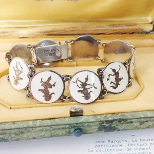 Siam Thai Goddess White Enamel Bracelet