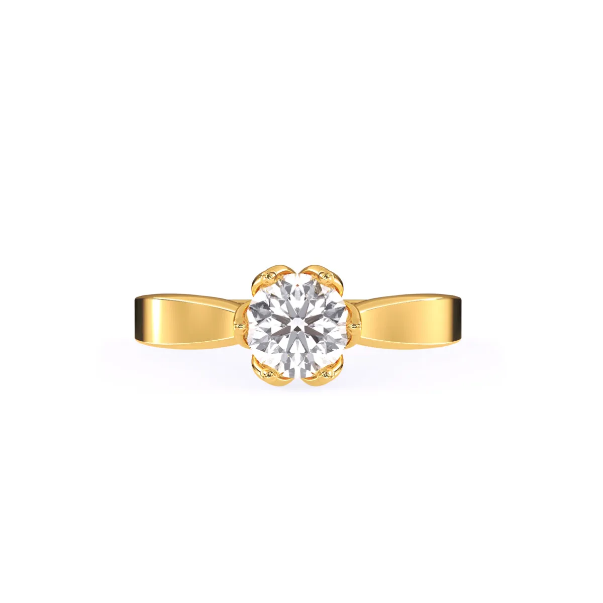 Simple Cathedral Setting Round Diamond Ring