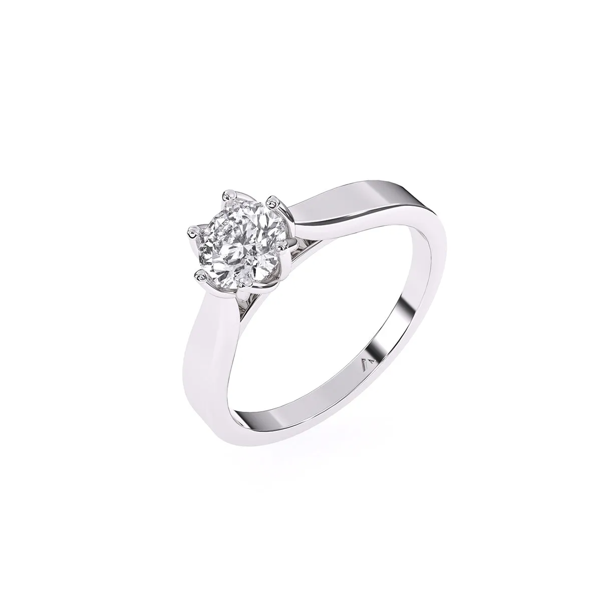 Simple Cathedral Setting Round Diamond Ring