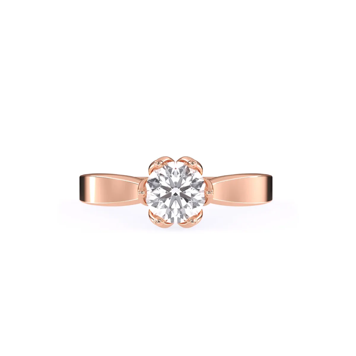 Simple Cathedral Setting Round Diamond Ring