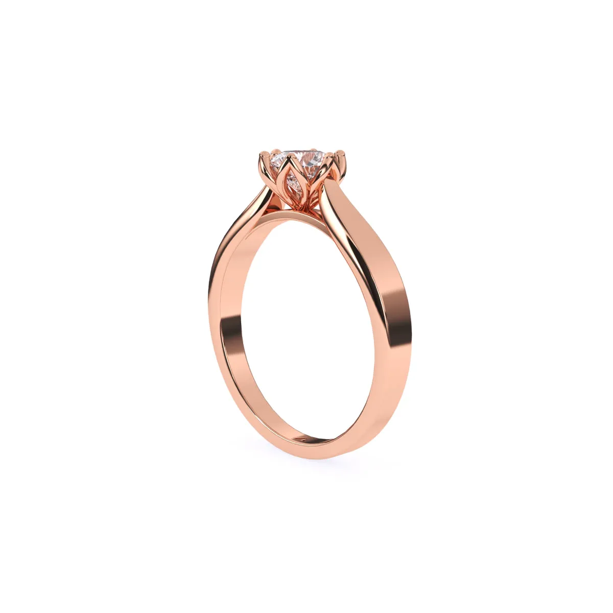 Simple Cathedral Setting Round Diamond Ring