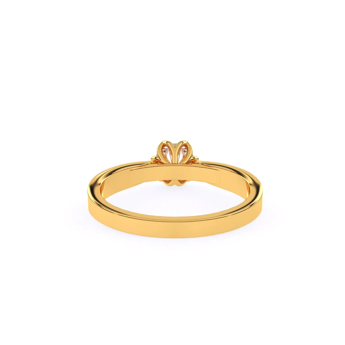 Simple Cathedral Setting Round Diamond Ring