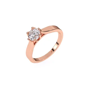 Simple Cathedral Setting Round Diamond Ring