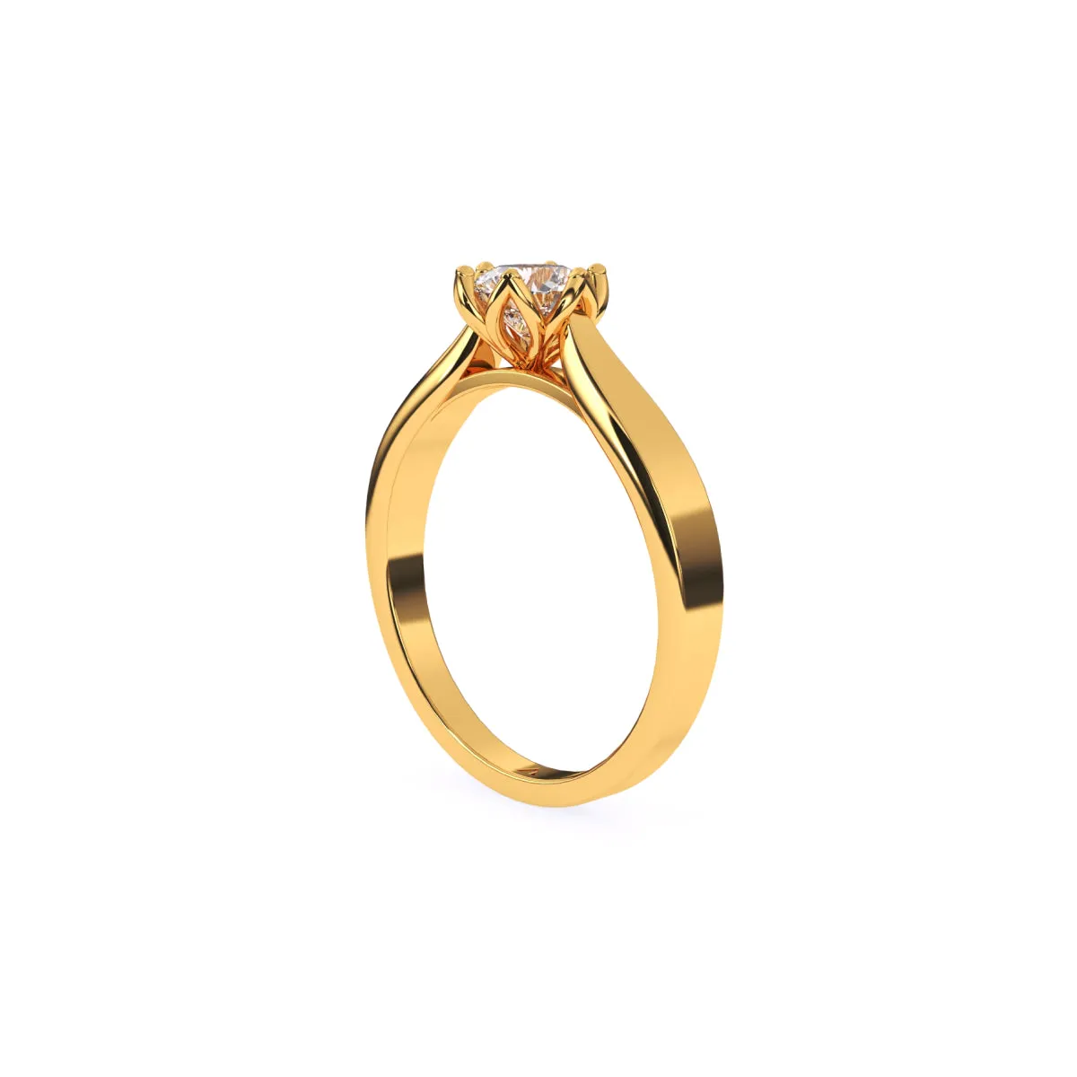Simple Cathedral Setting Round Diamond Ring