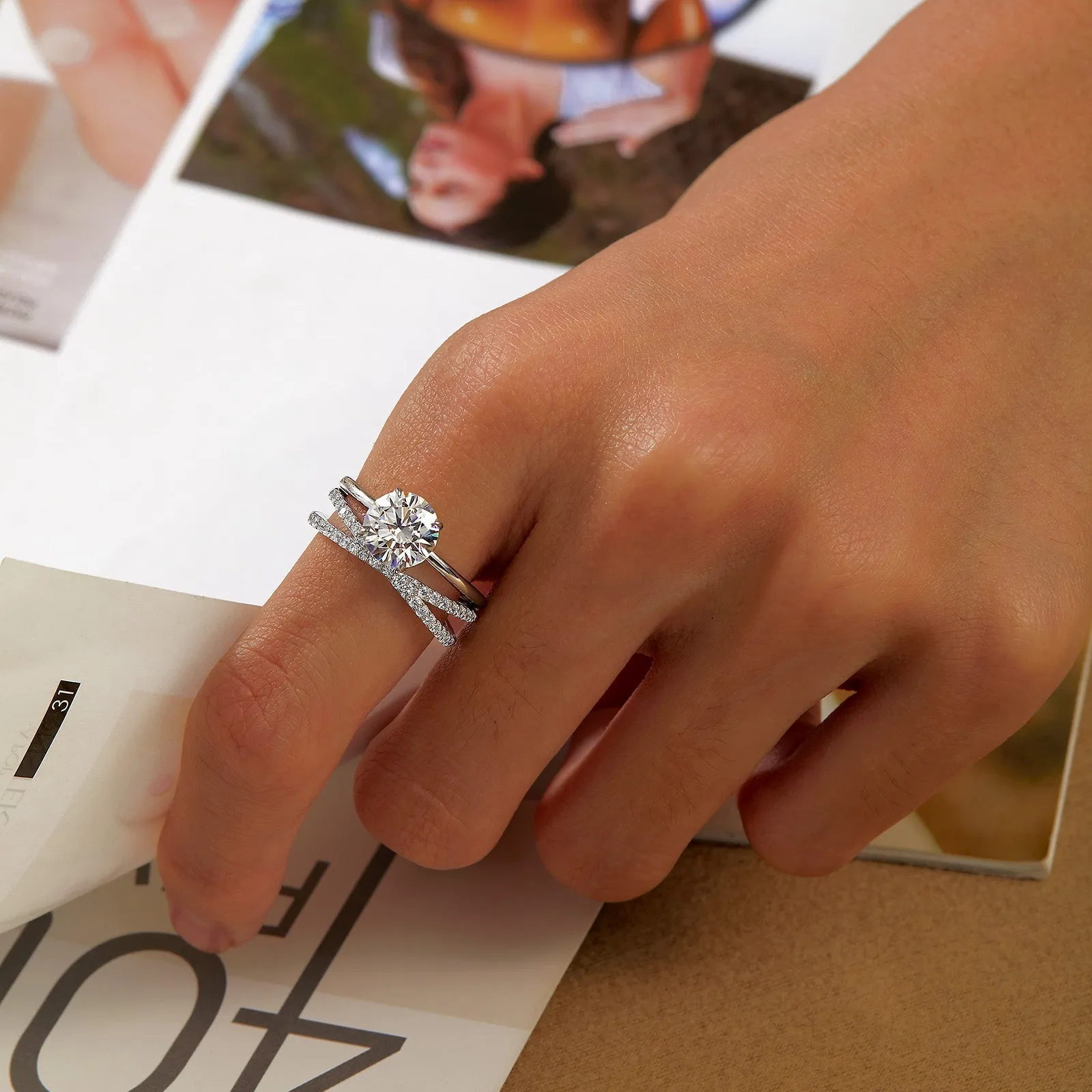 Simple Crisscross Ring R0501CLP05