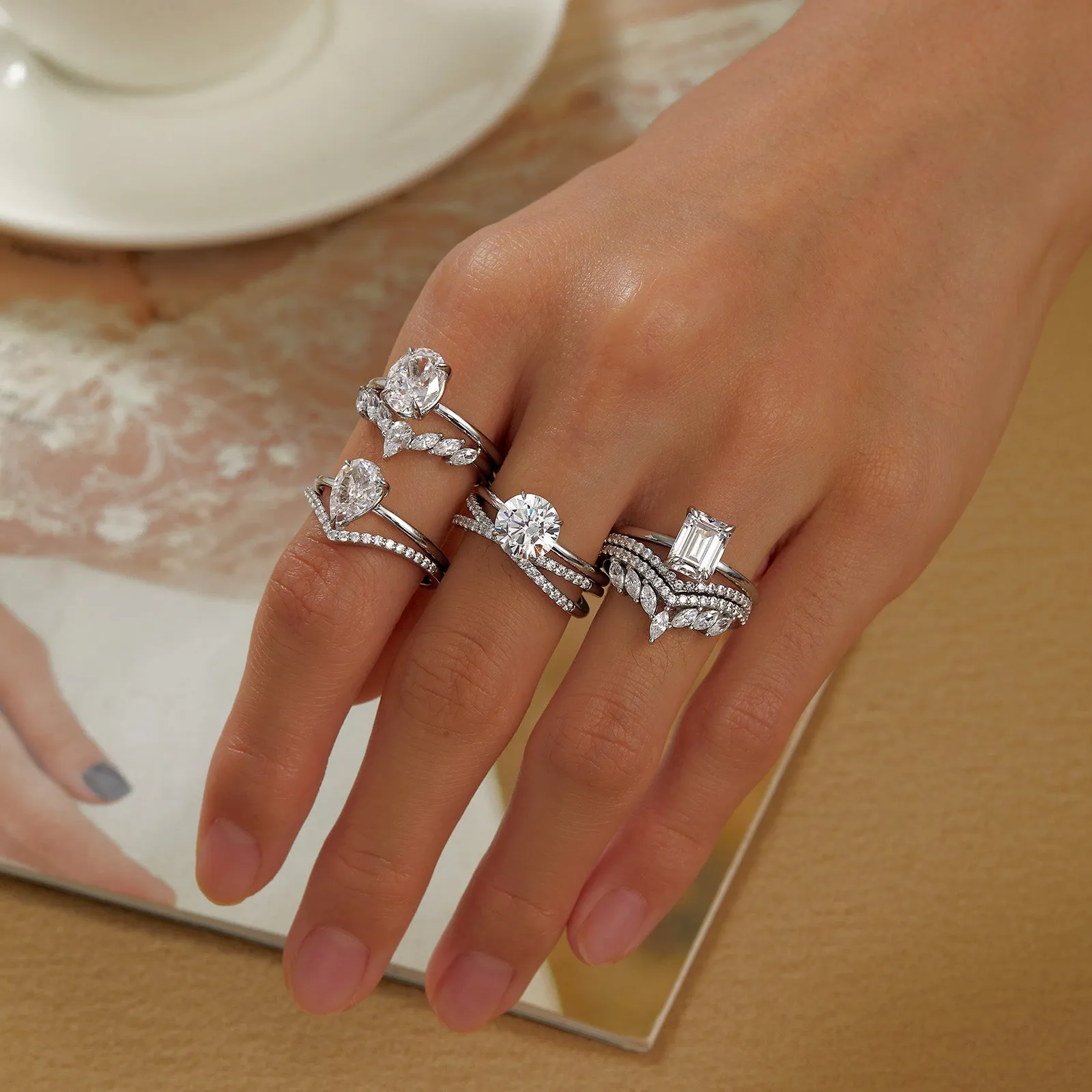 Simple Crisscross Ring R0501CLP05