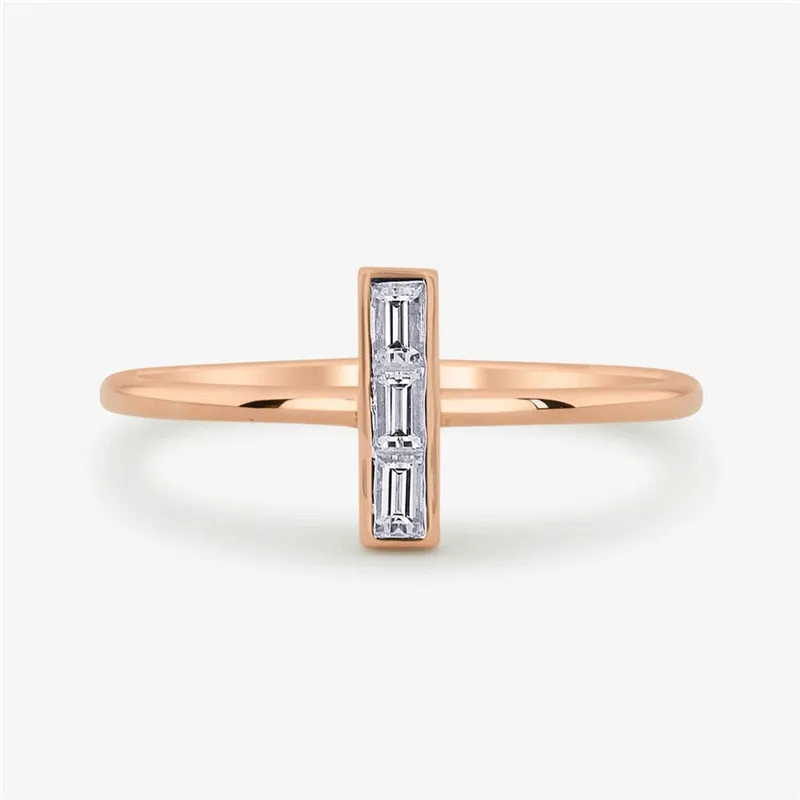 Simple Cross Crystal Ring
