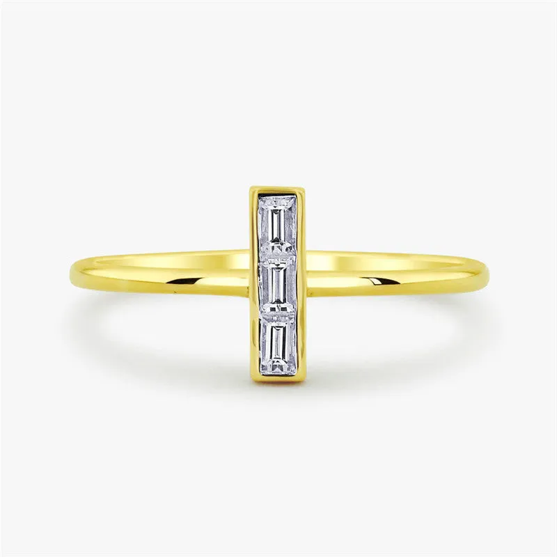 Simple Cross Crystal Ring