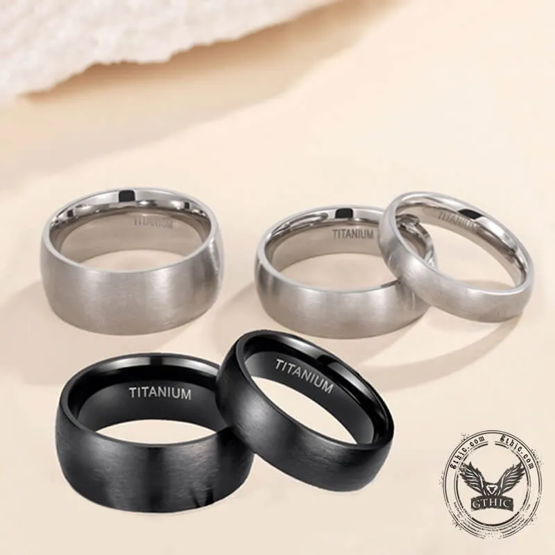 Simple Curved Brushed Titanium Engagement Ring
