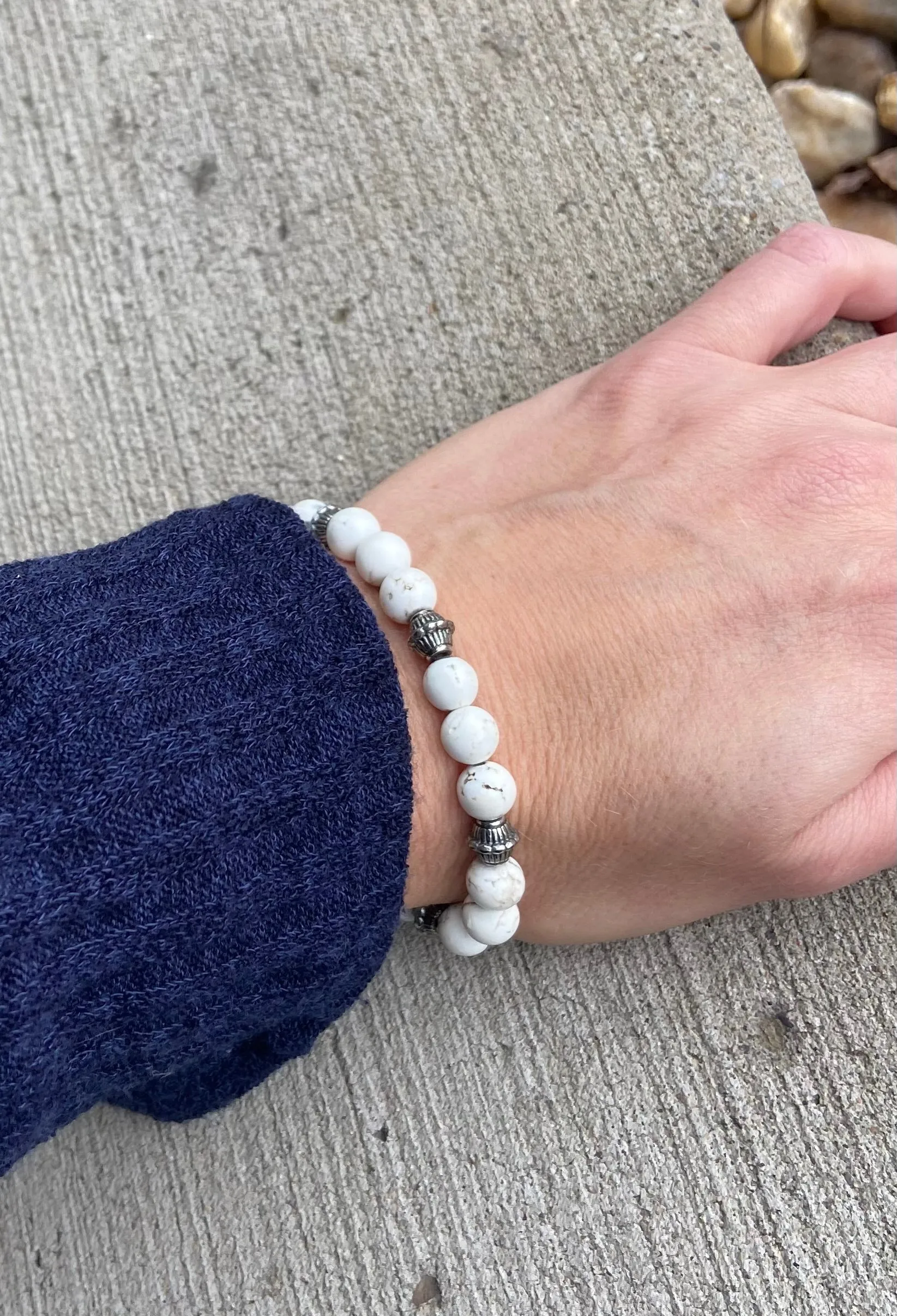Simply Pure White Magnesite Bracelet