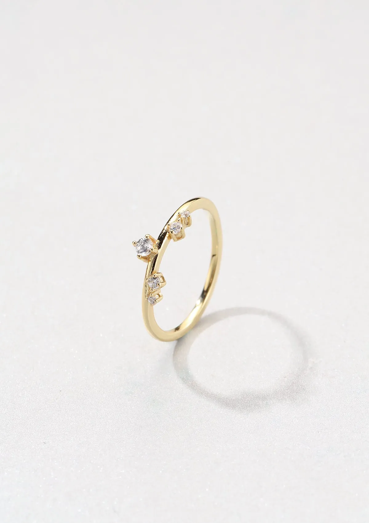 Slim Apex Ring Sterling Silver Gold