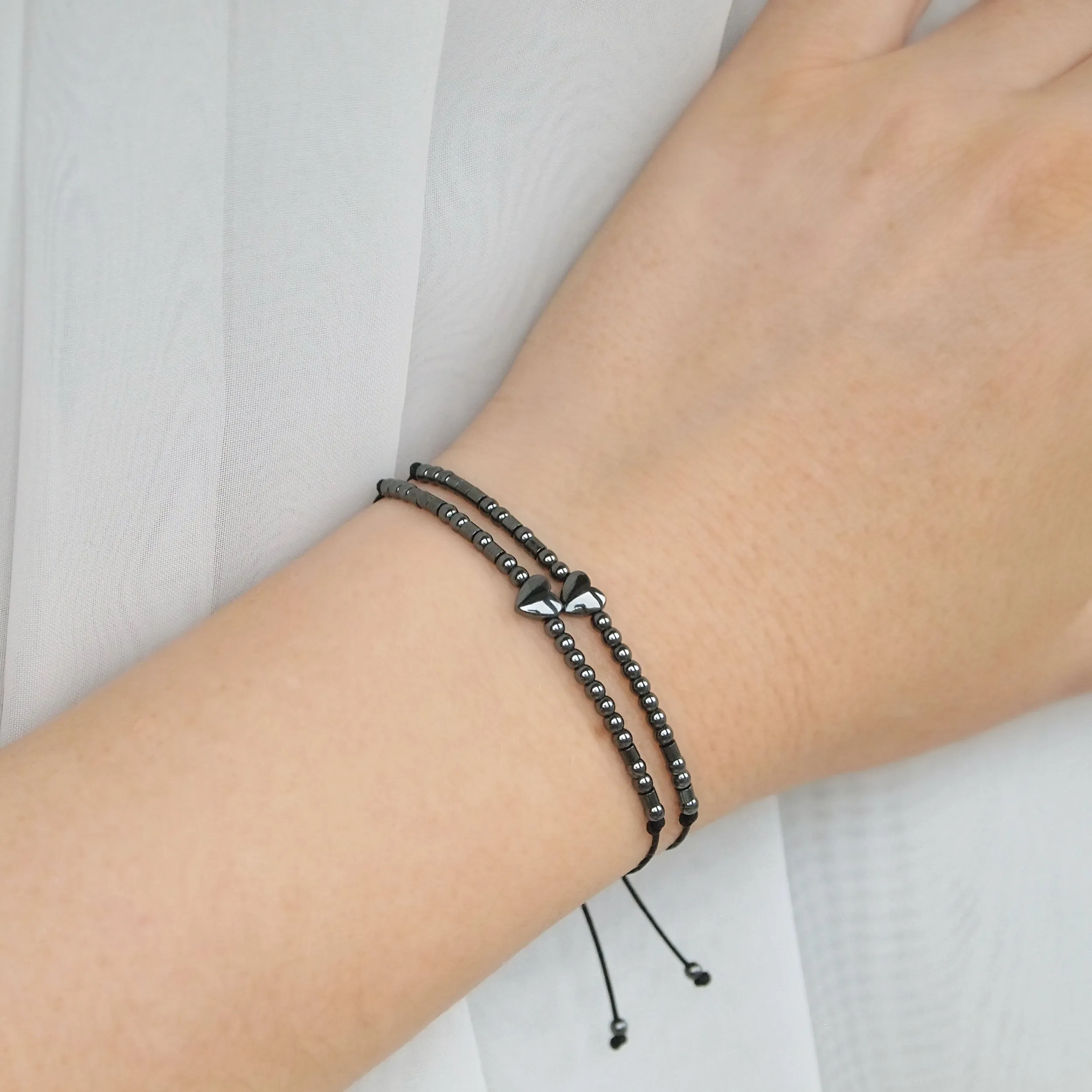 Soul sister morse code bracelets, set of 2