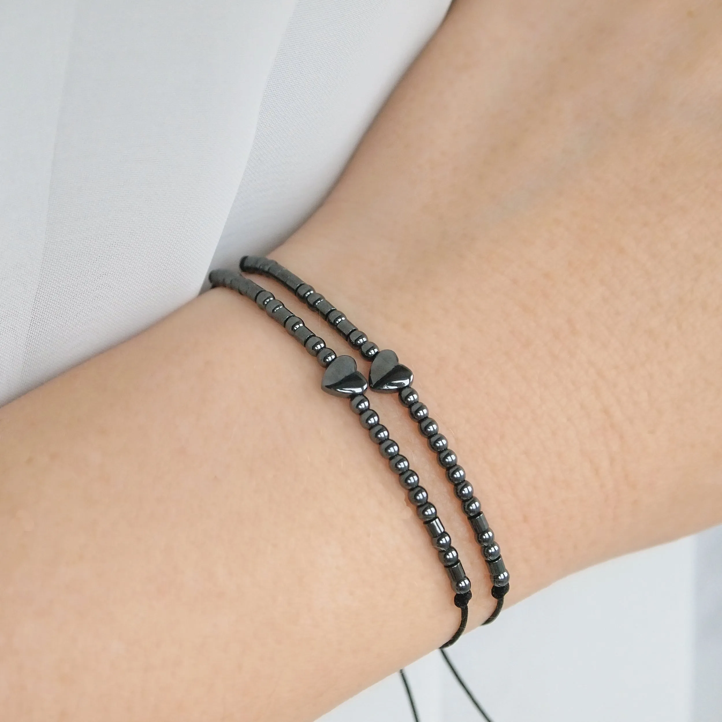 Soul sister morse code bracelets, set of 2