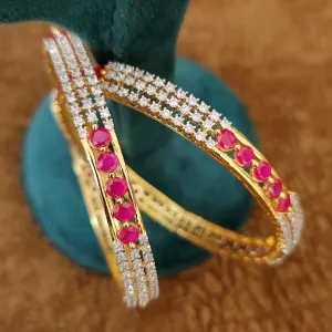 SPARKLING RUBY DIAMOND LOOK BANGLES