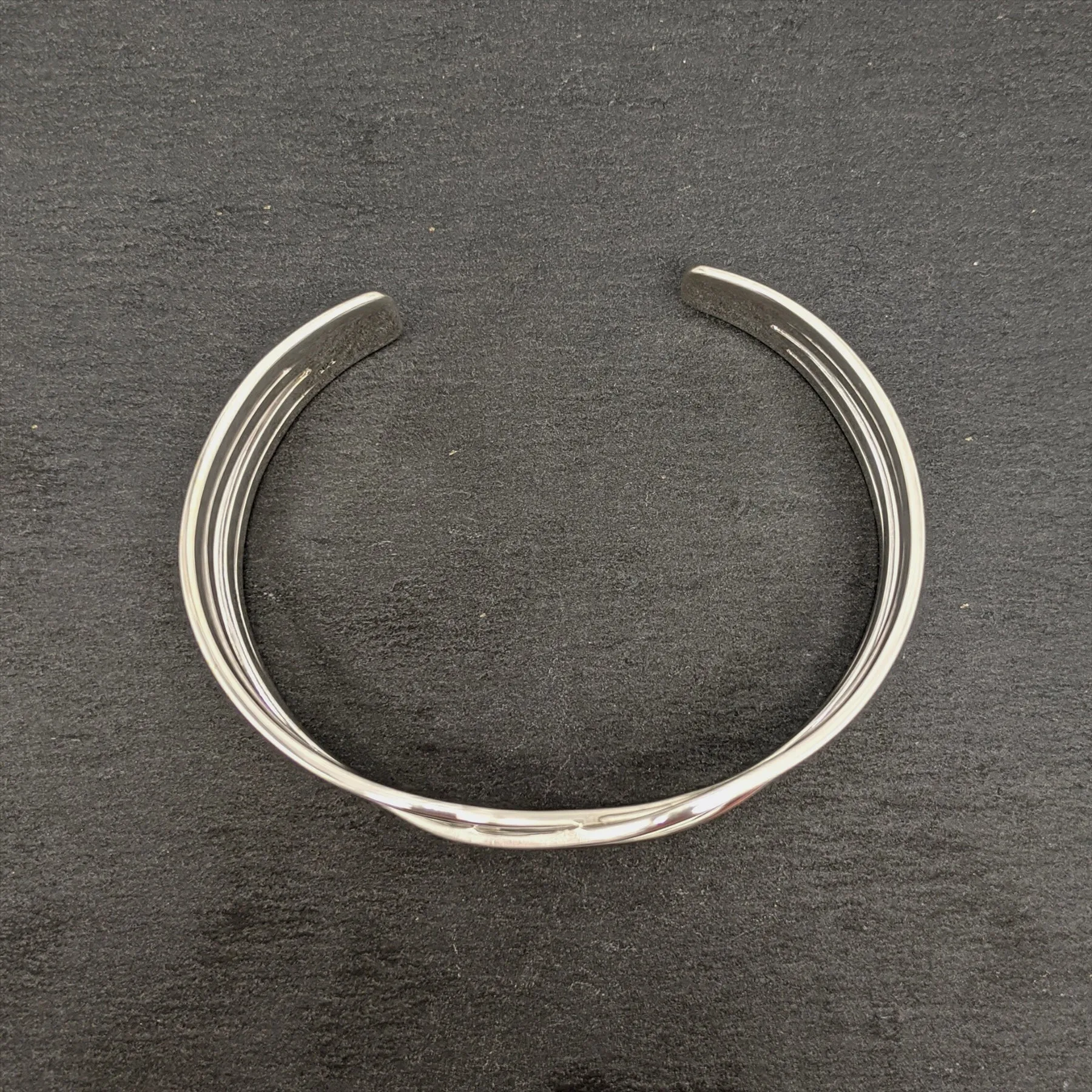 Sterling Silver Celtic Knot Wide Cuff Bangle - Woven Crossover Design