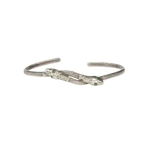 Sterling Silver Double Snakehead Cuff