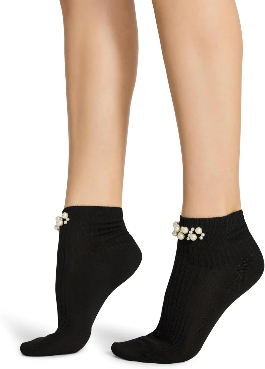 STEVE MADDEN Women's 2pk Cpearl Cluster Rib Anklet