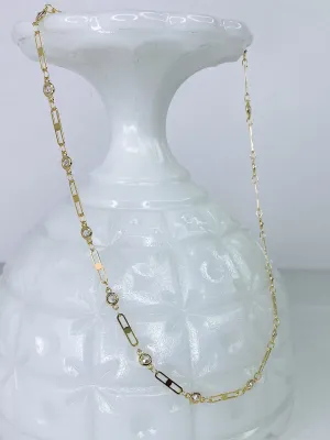 Stone and Link Necklace