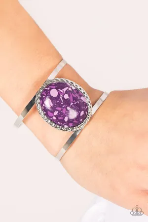 Tantalizing Terrazzo- Purple/Silver Cuff