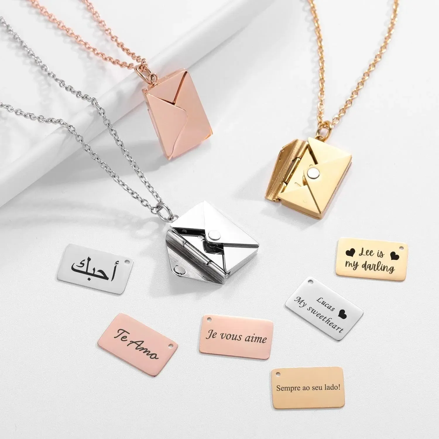 The Love Letter Necklace Envelope Pendant