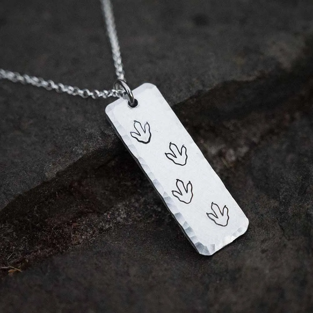 Theropod Dinosaur Footprint Necklace