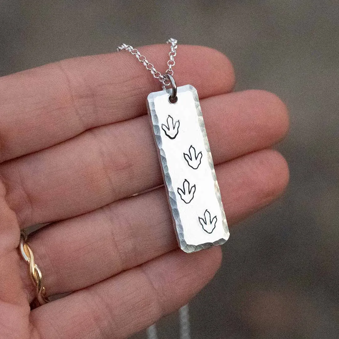 Theropod Dinosaur Footprint Necklace