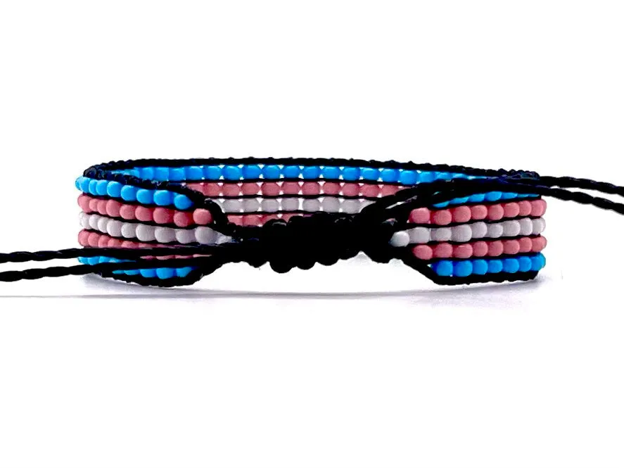 Transgender Pride Flag Adjustable Bracelet