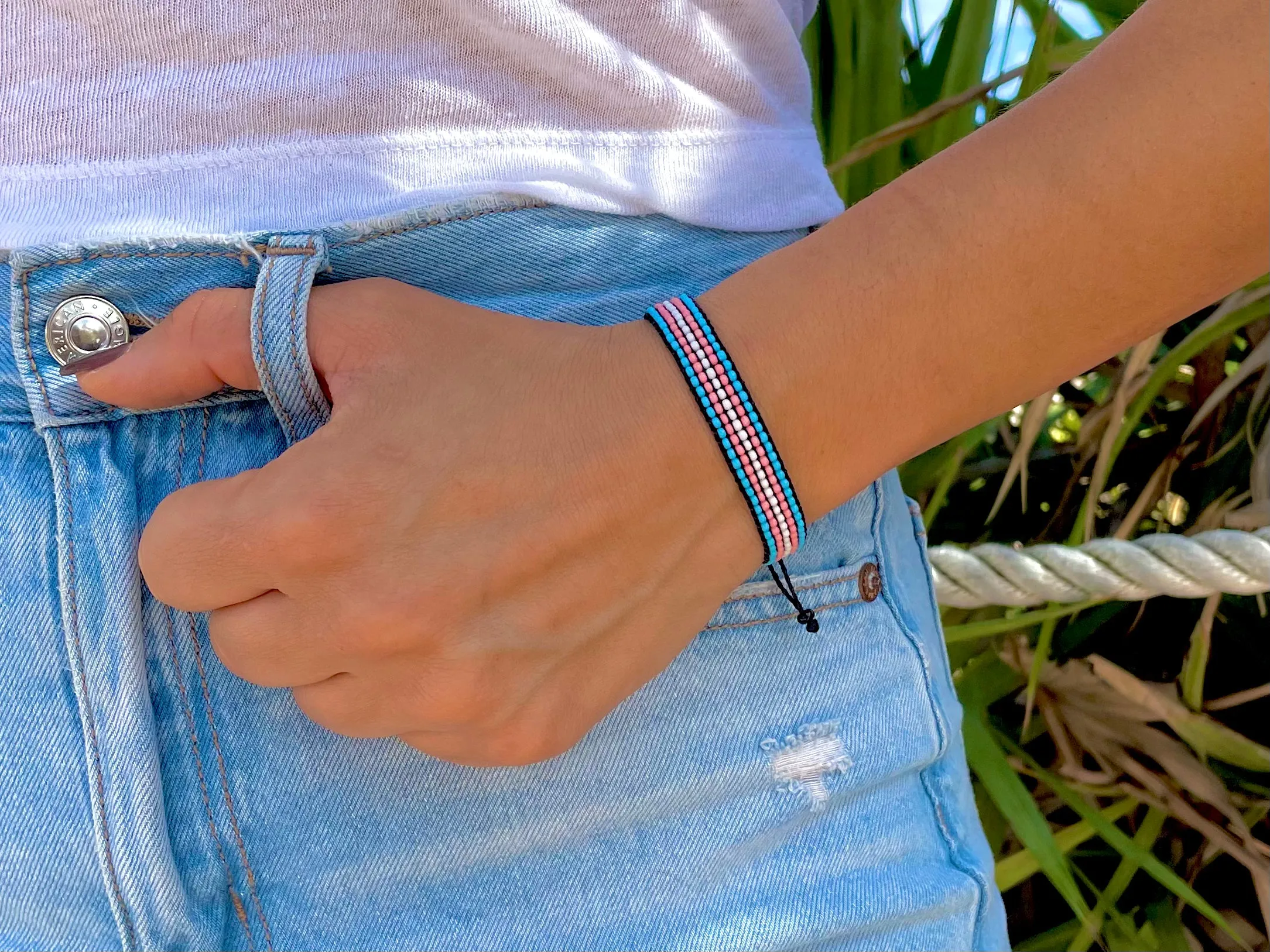 Transgender Pride Flag Adjustable Bracelet