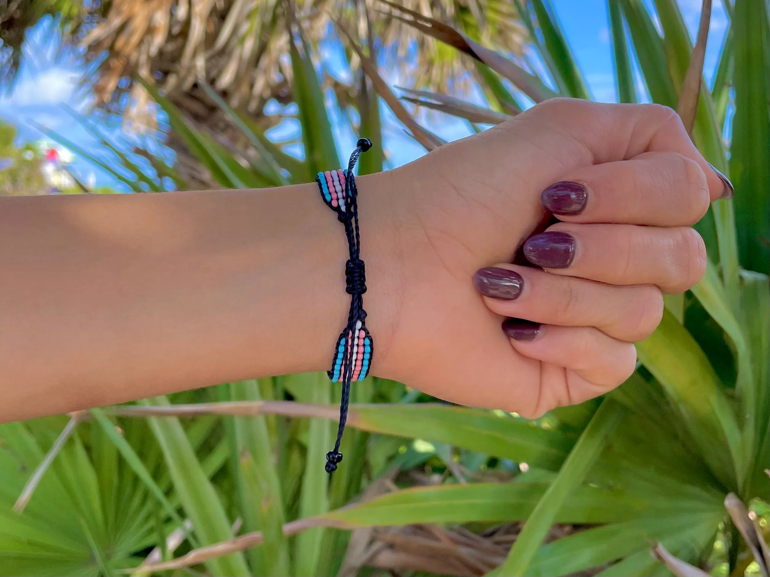 Transgender Pride Flag Adjustable Bracelet