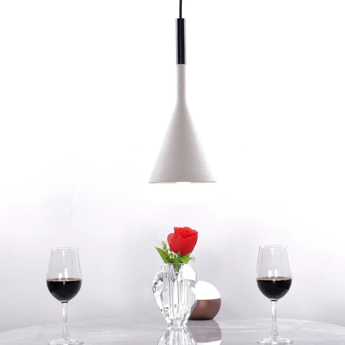 Tulip Ceiling Pendants • White Stone • 2 Pack