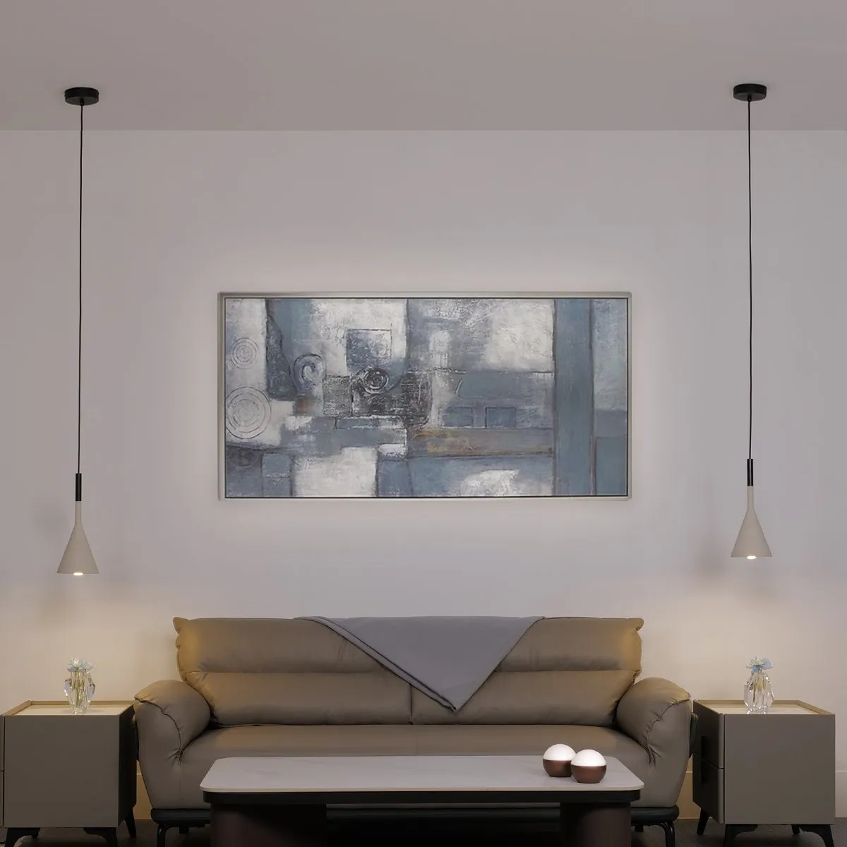 Tulip Ceiling Pendants • White Stone • 2 Pack