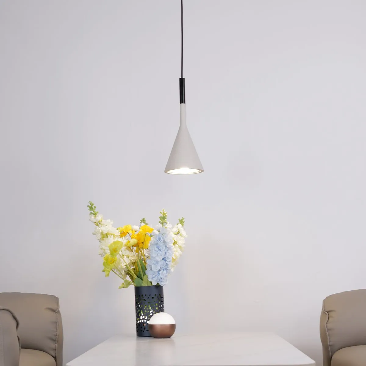 Tulip Ceiling Pendants • White Stone • 2 Pack