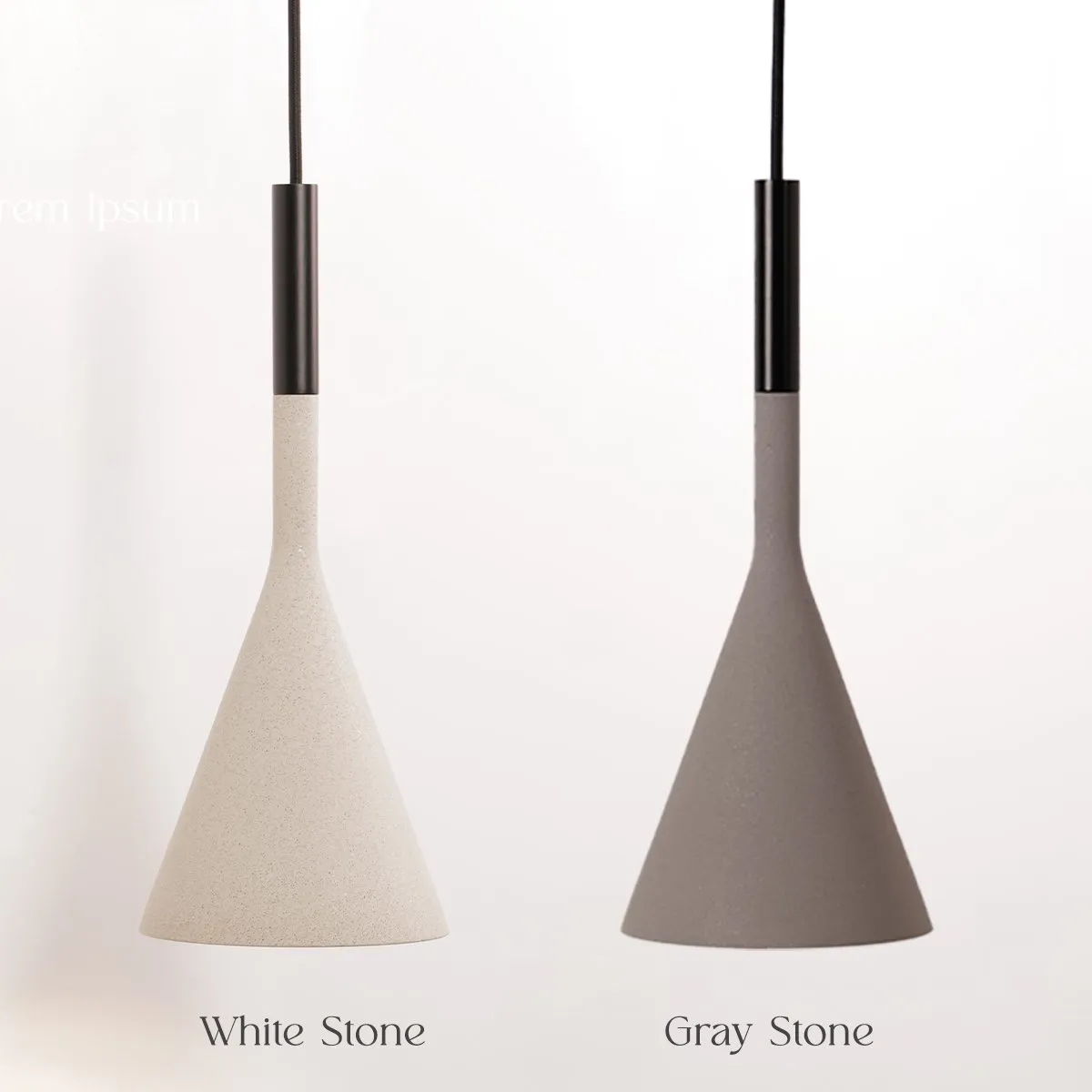 Tulip Ceiling Pendants • White Stone • 2 Pack
