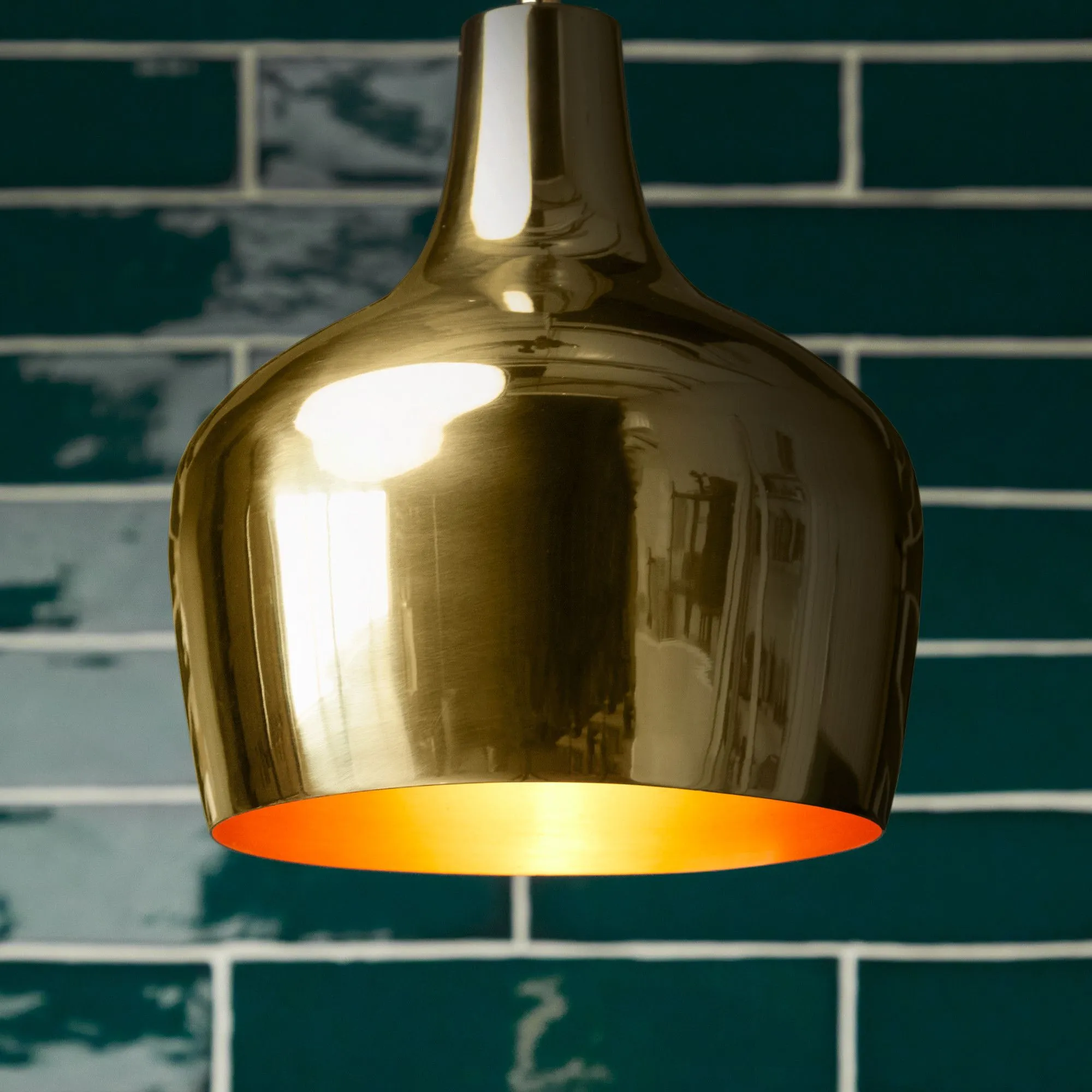 Turpin pendant in brass with copper interior