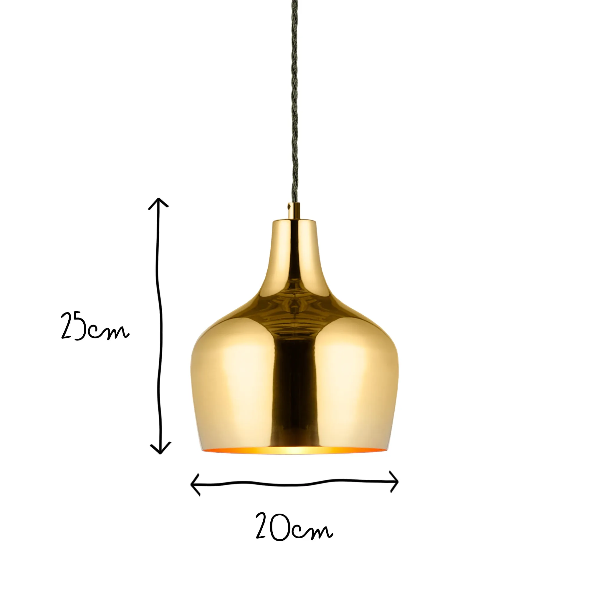 Turpin pendant in brass with copper interior