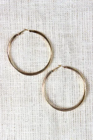 Twist Bond Rings Hoop Earrings