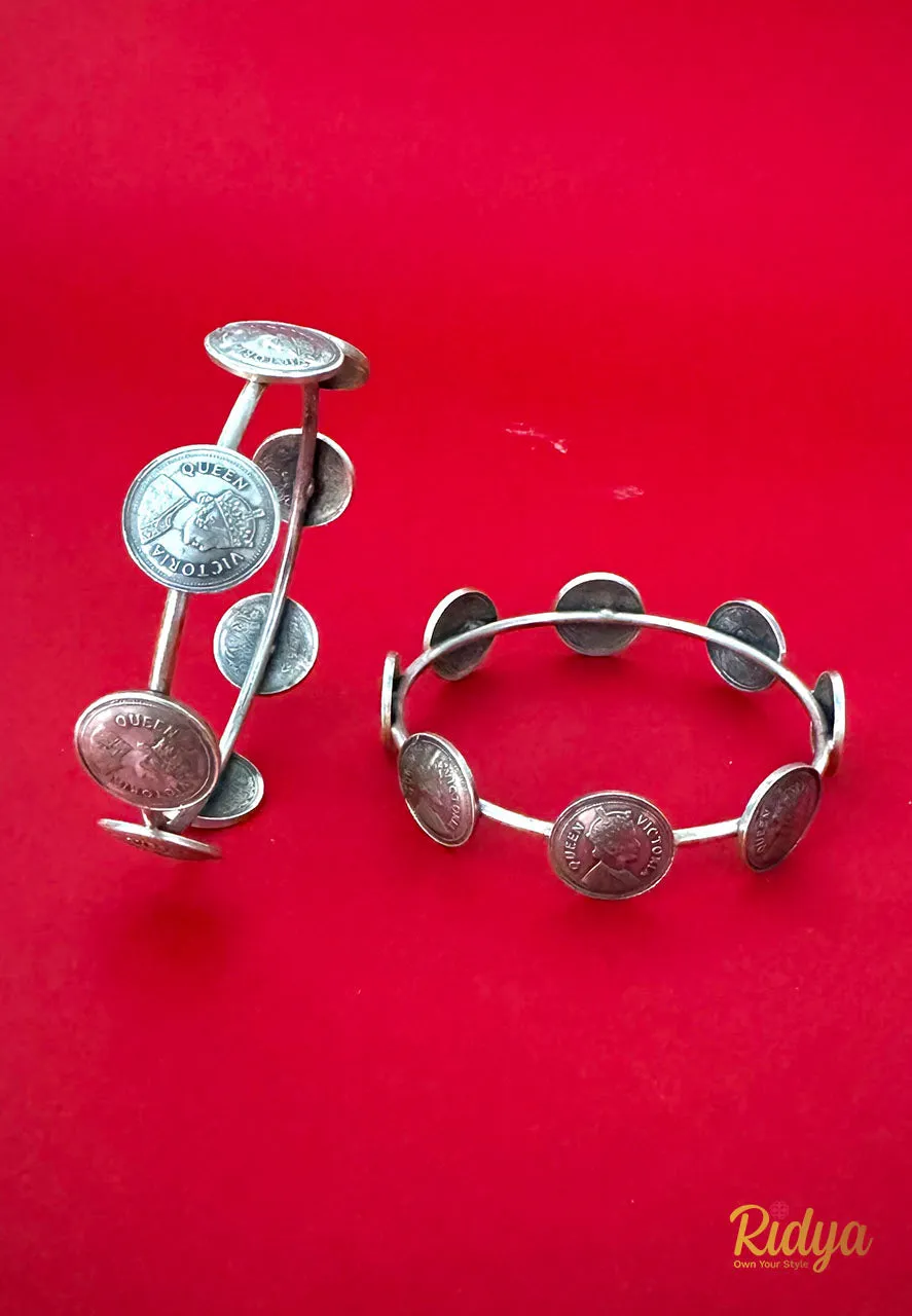 Victorian Coins Embellished Elegant Kada
