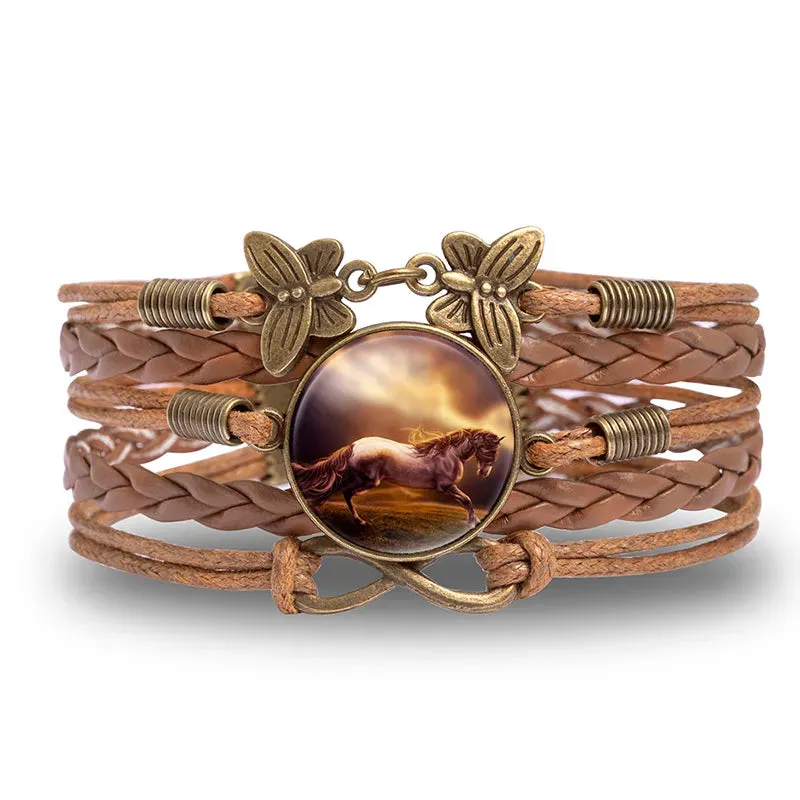 War Horse Braided Infinity Leather Bracelet