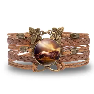 War Horse Braided Infinity Leather Bracelet