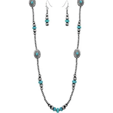 Western Gemstone Flower Navajo Pearl Necklace
