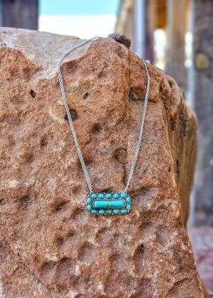 Western Turquoise Stone Pendant Necklace
