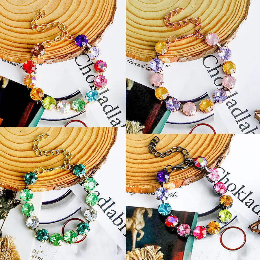 Wholesale Candy Color Inlaid Colorful Rhinestone Bracelet