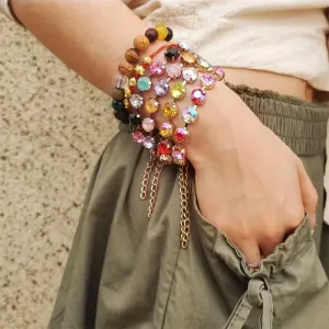 Wholesale Candy Color Inlaid Colorful Rhinestone Bracelet