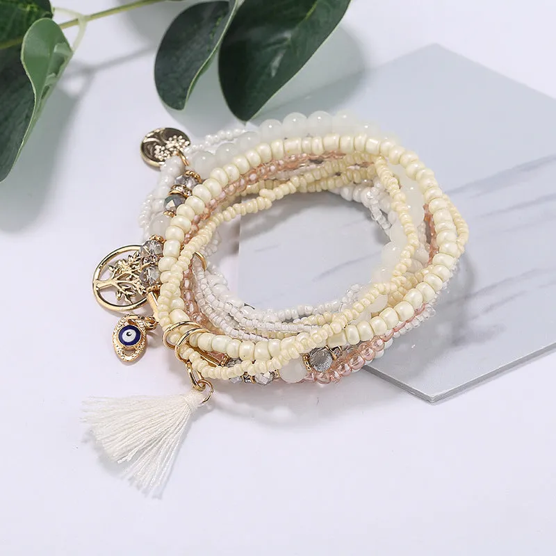 Wholesale Colorful Rice Beads Multilayer Bracelet